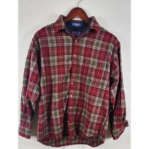 Vintage 80s Pendleton Wool Plaid Shirt Grunge Camping Hiking Hunting Gorpcore
